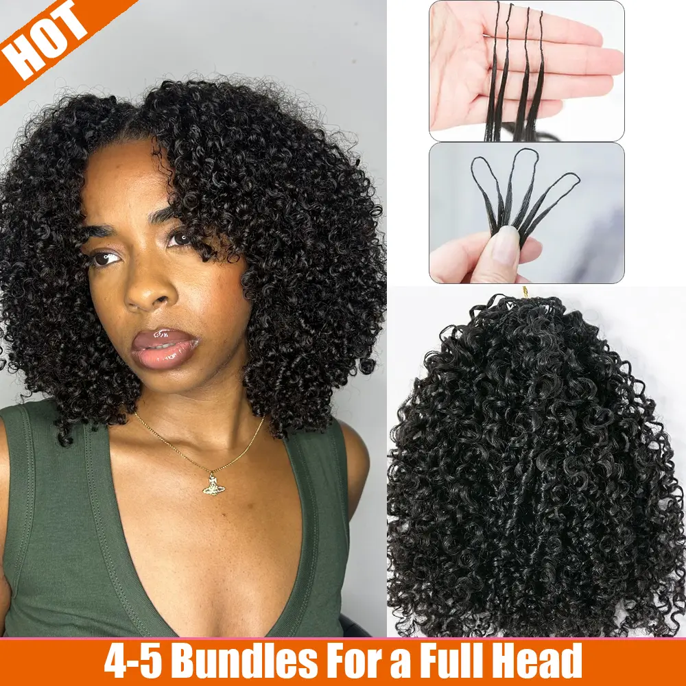 YWIGS Crochet Human Hair for Miracle Knots Human Hair Feather Crocher Hair Human Hair for Miracle Knots Boho Braids Burmese Curly Pre-Separated 60g / Bundle, 4 to 5 Bundles Recommended #backtoschool #backtoschoolshopping