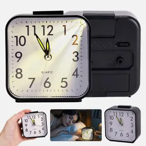Small Travel Alarm Clock Analog Battery Operated Silent No Ticking With Light Easy Setup Compact Size Portable for Travel Ideal for Home Use