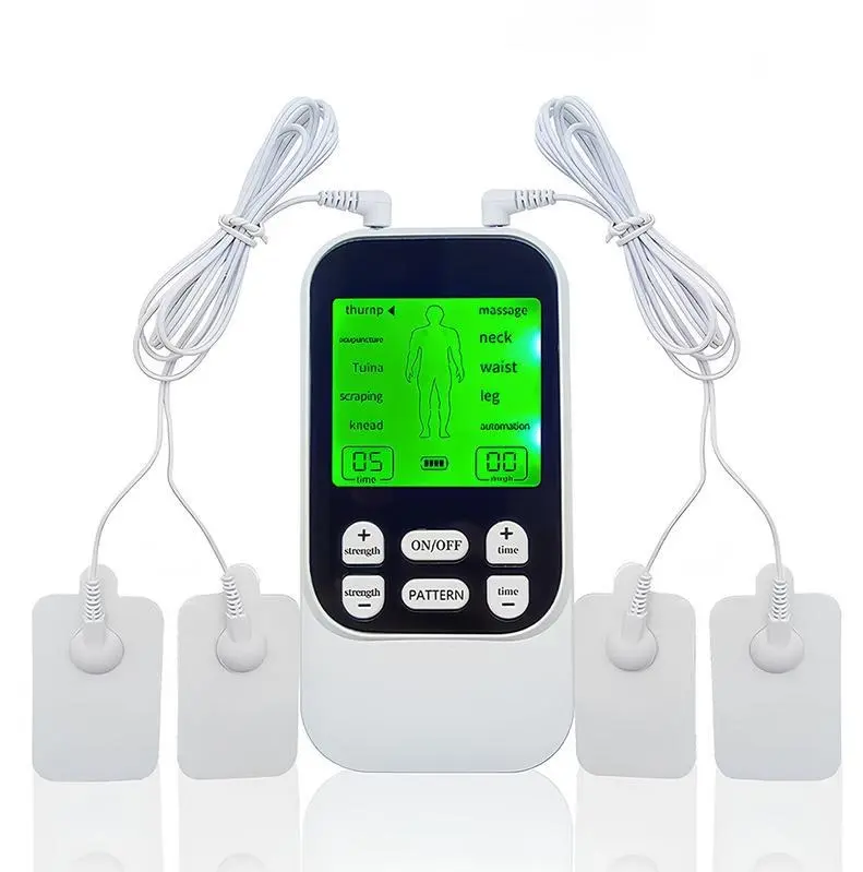Muscle Massage Unit,Rechargeable Body Relaxing Unit with 4 Electrode Pads for Pain Relief & Muscle Stimulation,Best gifts for Father's Day and Mother's Day