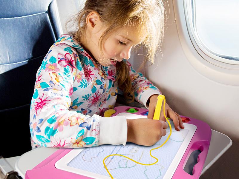 SGILE Large Magnetic Drawing Board - 16 x 13 Inches, Doodle Pad with 4 Magnetized Stamps, Non-BPA, Ergonomic Shape for Preschoolers Play