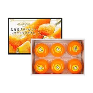 HOKKAITAKARAYA Hokkaido Melon Jelly Gift Box - 6 pcs (109g each) - Rich Fruit Flavor, Low Calorie, Fat-Free, Vitamin C Enriched