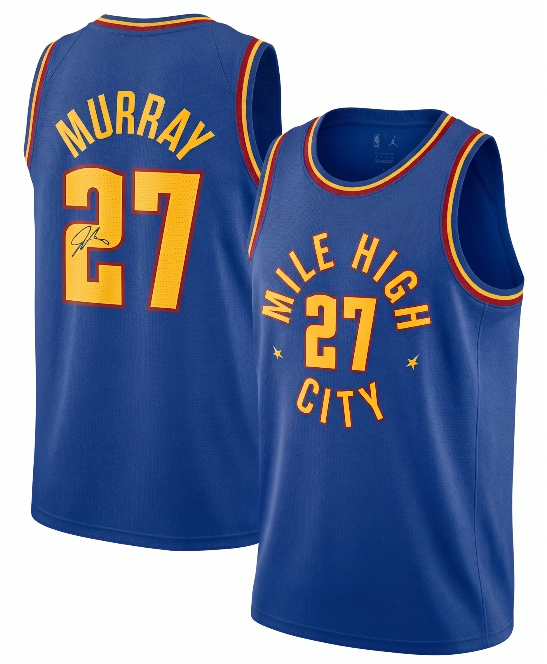 Custom Name Signature Edition Blue Basketball Jersey Number 27 Mile High City, Basketball Tank Top