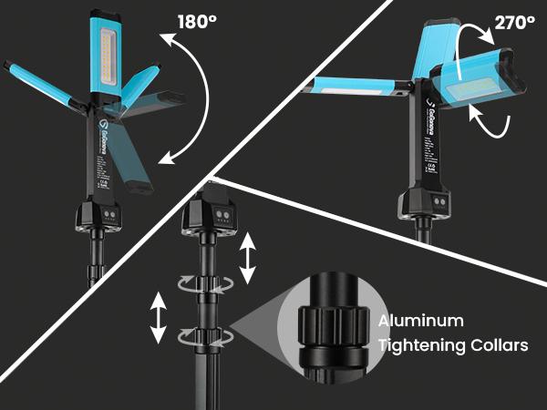 【Perfect Father's Day Gift】Rechargeable 3in1 Camping Light with Stand, Hanging, Removable Magnetic Head, 67" Portable Cordless, 8AH Battery, 4000/6500K Dimmable, Detachable Tripod Adjustable Flashlight for Outdoor,Emergency,Camping,Fishing