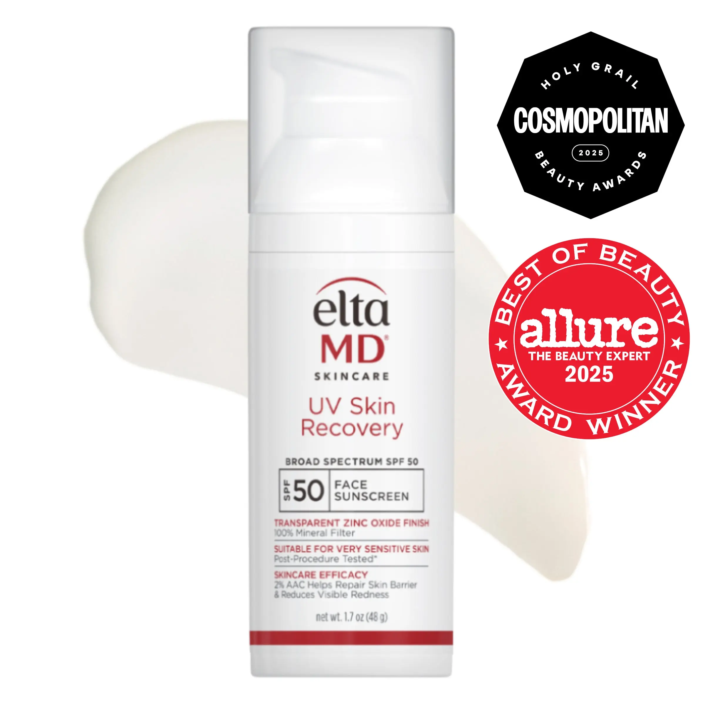 UV Skin Recovery Broad Spectrum SPF 50 Face Sunscreen Sun Shield Lightweight