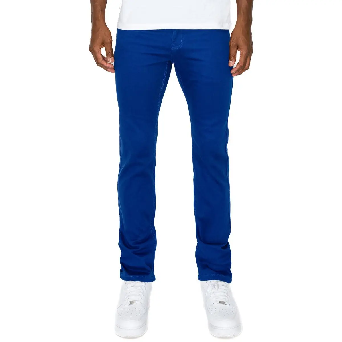 VICTORIOUS Men's Colored Skinny Jeans - Mid-Rise Fit in Soft Stretch Cotton Spandex Denim with 5 Pockets, Classic, Clothes, Mensfashion, Bright Men's Pants, Fabric, Button