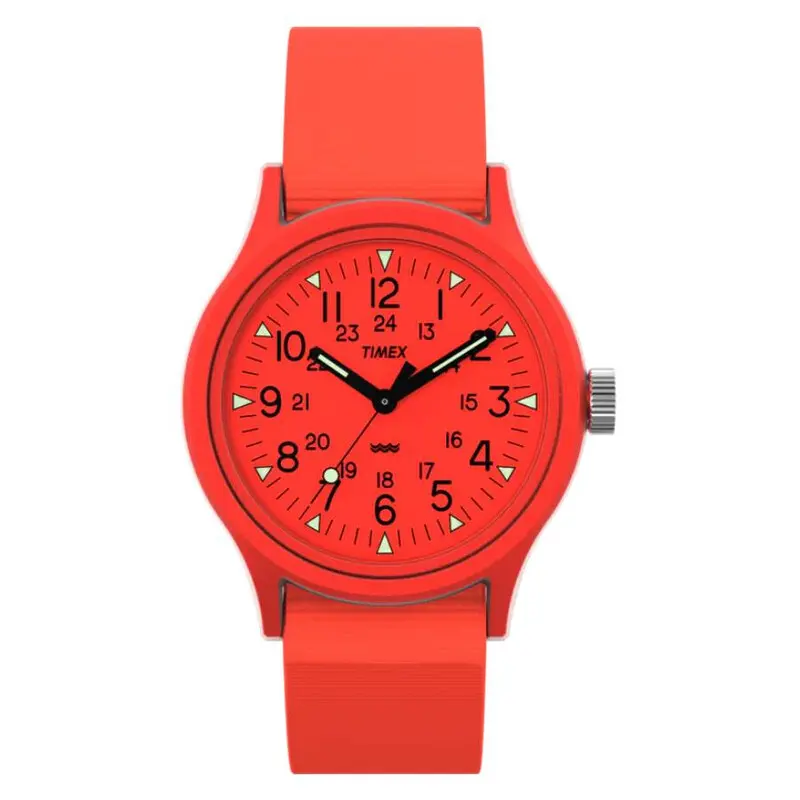 Timex MK1 36mm Orange Dial Orange Fabric Strap Mens Watch TW2W91300