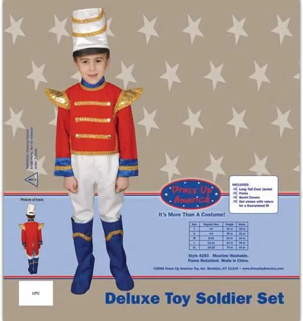 Men's 212 MAIN Toy Soldier Theme Complete Costume Set - Menswear with Jacket & Pants, Polyester Fabric, Small Size (4-6), Machine Washable, Model 293-S