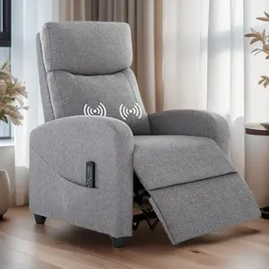 Recliner Chair PU Leather Sofa Home Theater Seating with Lumbar Support Overstuffed High-Density Sponge Push Back Recliners Armchair for Living Room Massage Living Room Chair Adjustable Home Theater Seating Winback Single