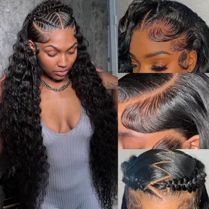 Brazilian Glueless 5x5 6x4 Deep Wave Lace Closure Wig Ready to Wear Human Hair Wig Pre Plucked 7x5 9x6 Deep Water wave Transparent Lace Wigs