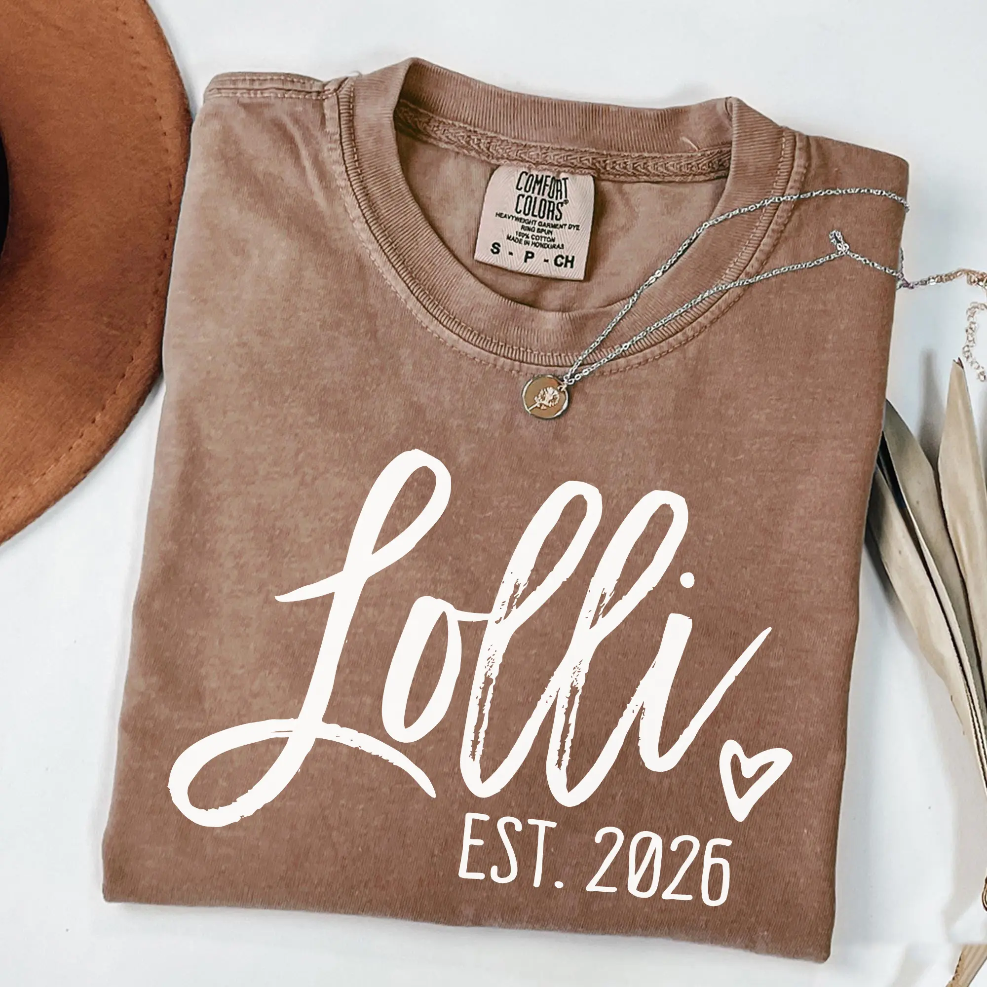 Comfort Colors Lolli Shirt, Lolli Est 2026, Custom Est. 20xx, Gift For Lolli To Be, Personalized Pregnancy Announcement