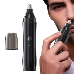 LMMAKE 1Pc Black Nose & Ear Hair Trimmer Portable Electric Professional Painless USB Rechargeable Eyebrow & Facial Hair Trimmer for Men & Women Mini Travel-Friendly Design