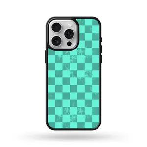 Turquoise Checkered Phone Case