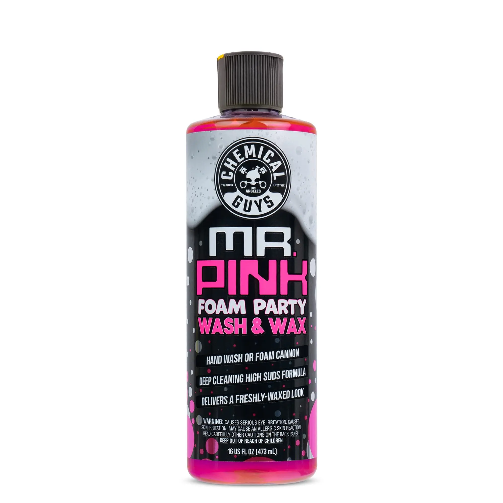 CHEMICAL GUYS Mr. Pink Foam Party Wash & Wax – pH-Balanced Car Soap with Wax for Shine & Protection, High Suds Formula Safe on All Finishes, Car Foam Cleaner, Foaming Car Soap