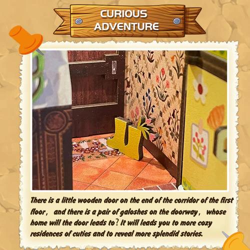 CUTEBEE DIY 3D Book Nook Kit Mole’s Apartment – Miniature Wooden Animal Apartment Dollhouse, Handmade Tiny House Bookshelf Insert with LED Light | Holiday, Christmas and Black Friday Gift