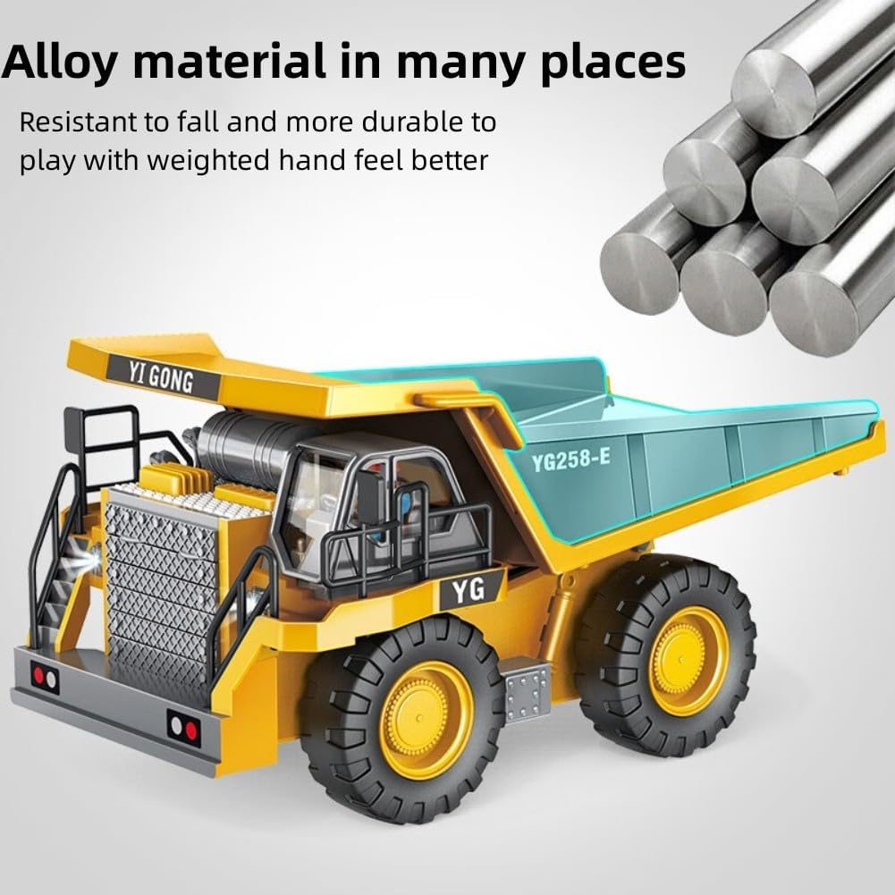 【Limited-time special! 】Excavator Remote Control Construction Truck 2.4Ghz 11 Channels RC Bulldozer Alloy Plastic Engineering Vehicle Electronic Toys for Kids,Christmas gift