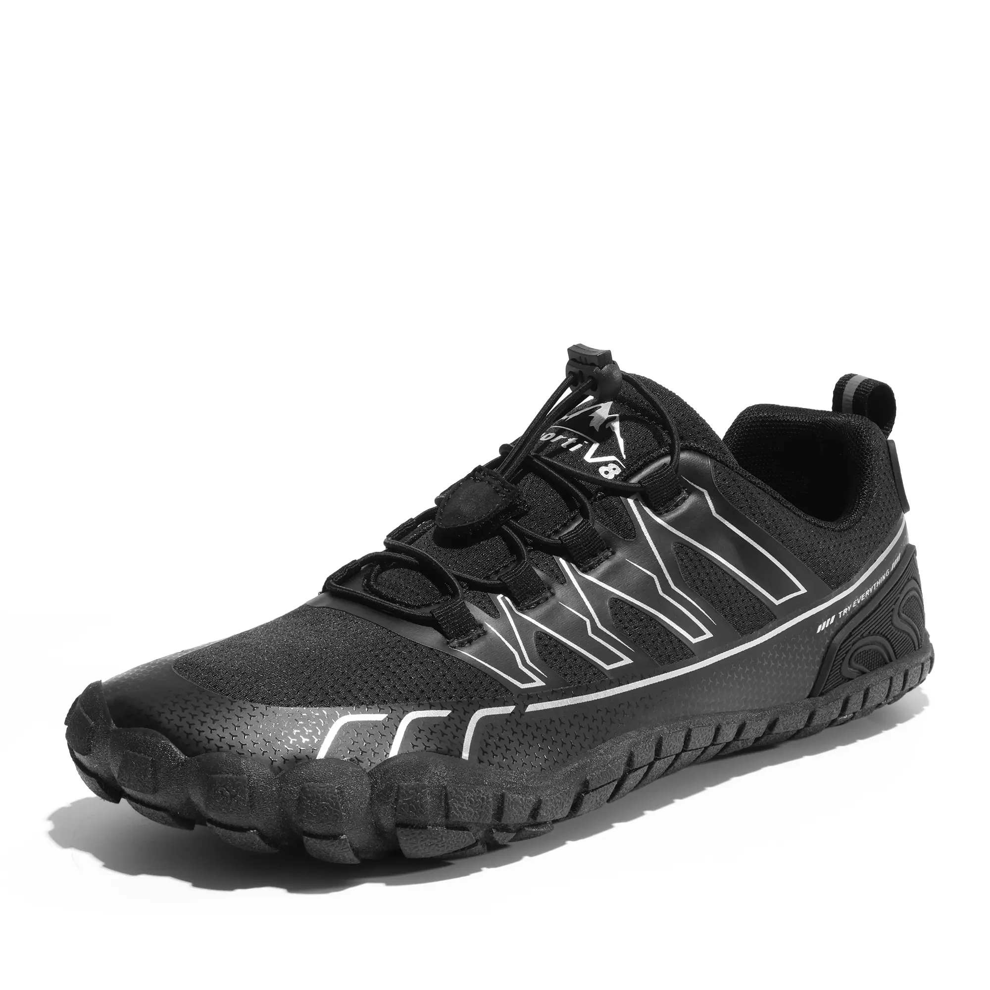 NORTIV 8 Men's Athletic Water Shoes, Quick-Dry Mesh Sneakers with Toe Protection for Canoeing and Light Outdoor Hiking, Hiking / Light Outdoor, Footwear, Lightweight, Laces, Kayaking tiktokshopbacktoschool, Mesh Fabric, Hook-Loop Laces, Drainage Holes, Ru