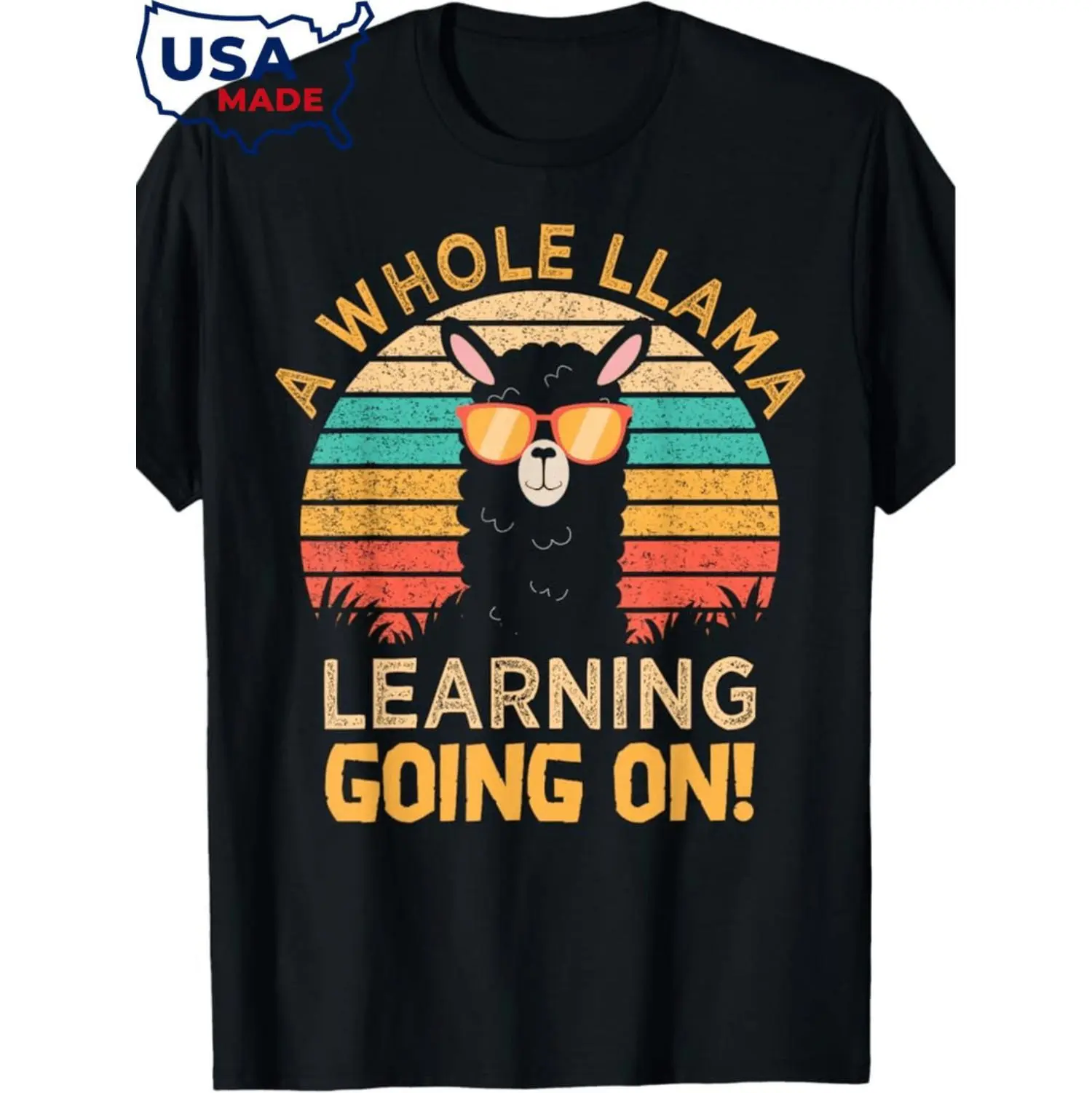 Llama Learning Adventure Fun T-Shirt For Students And Teachers