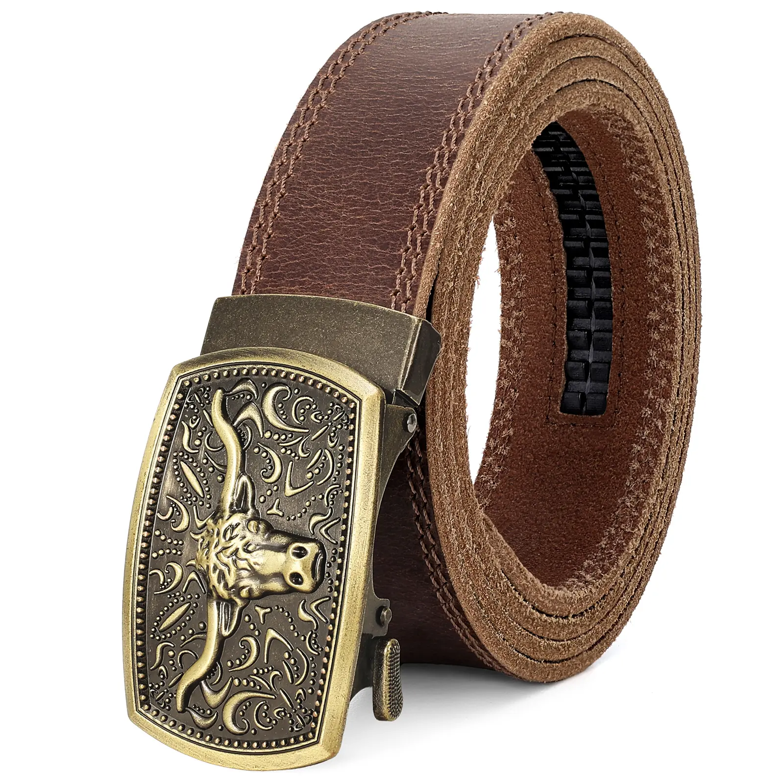 BELTROAD Mens Full Grain Leather Handmade Leather Belt, Ratchet Belts for Men, 100% Italian Top Genuine Leather Dress Belt