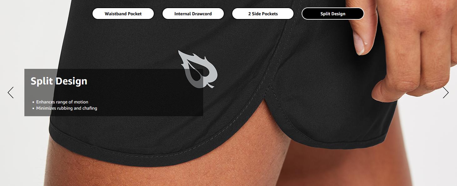 baleaf Womens' 7" Long Running Athletic Shorts Back Zipper Pocket Bottom Workout Gym Shorts with Liner Running Lounge Womenswear