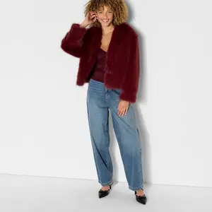 Women's Short Faux Fur Jacket - Wild Fable