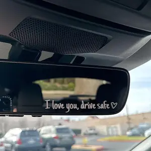 1pcs/4pcs Set Vinyl Decal for Car,I Love You Drive Safe Car Mirror Decal,Car Rearview Mirror Sticker,Universal Car Accessories