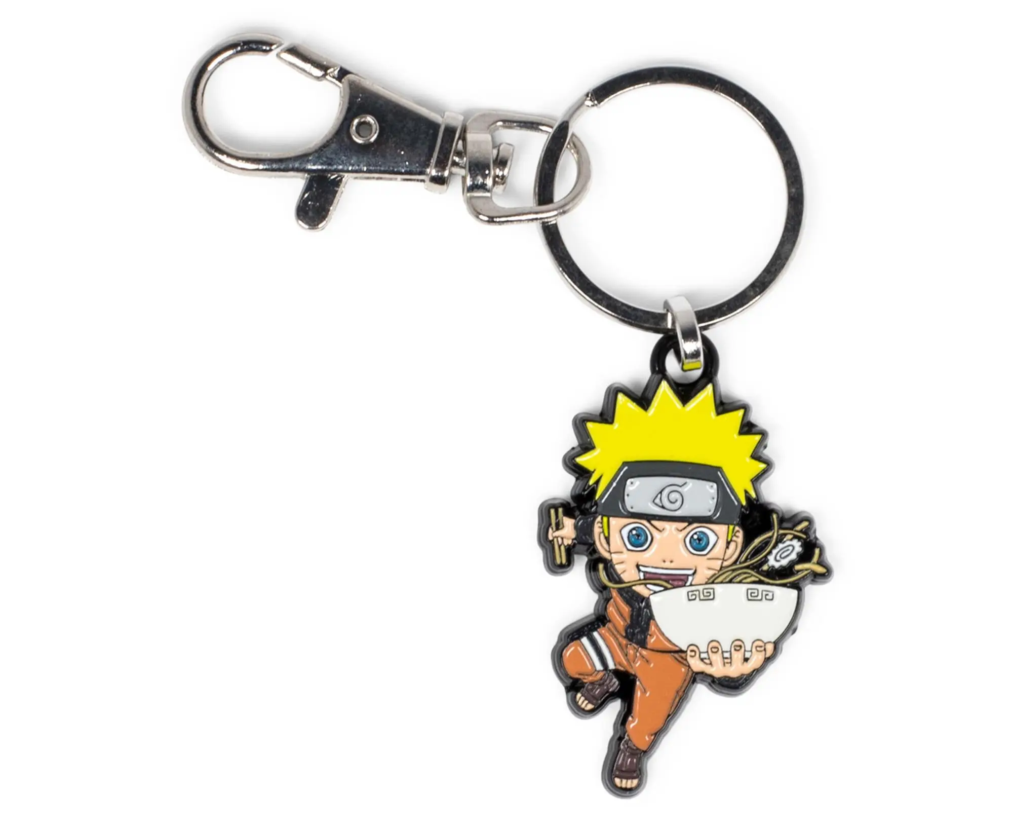 Anime Naruto Uzumaki Round Base Metal Collectible Enamel Keychain, Collector's Edition Lobster Claw Clip-On, Ramen Bowl Pendant, Toynk Exclusive, 1-1.9 In, Choking Hazard Small Parts Warning