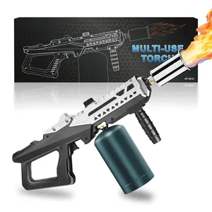 Propane Torch, Kitchen Cooking Blow Torch, Flamethrower, Food Culinary Torch, Campfire Starter Grill Torch, BBQ Torch for Steak & Creme Brulee (Propane Tank Not Included) Barbecue Accessories Multifunctional Nozzle Charcoal