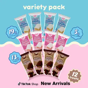 Prime Bites Rice Treat Variety Pack - 19g Protein, 13g Fiber, 5g Collagen Rice Krispie Treats
