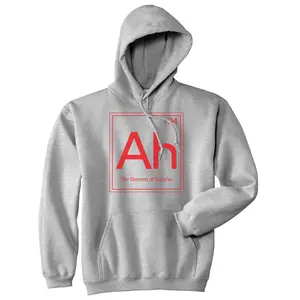 Ah The Element Of Surprise Sweatshirt Funny Periodic Table Hoodie Unisex Vintage Fashion Hoodies Funny Science Pullover Novelty Sweatshirt Light Grey