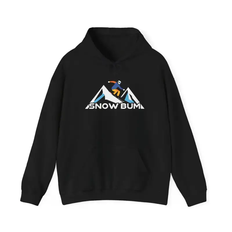 Snow Bum Skiing Hoodie Cozy Insulated Outerwear for Winter Menswear Day Black Outdoor
