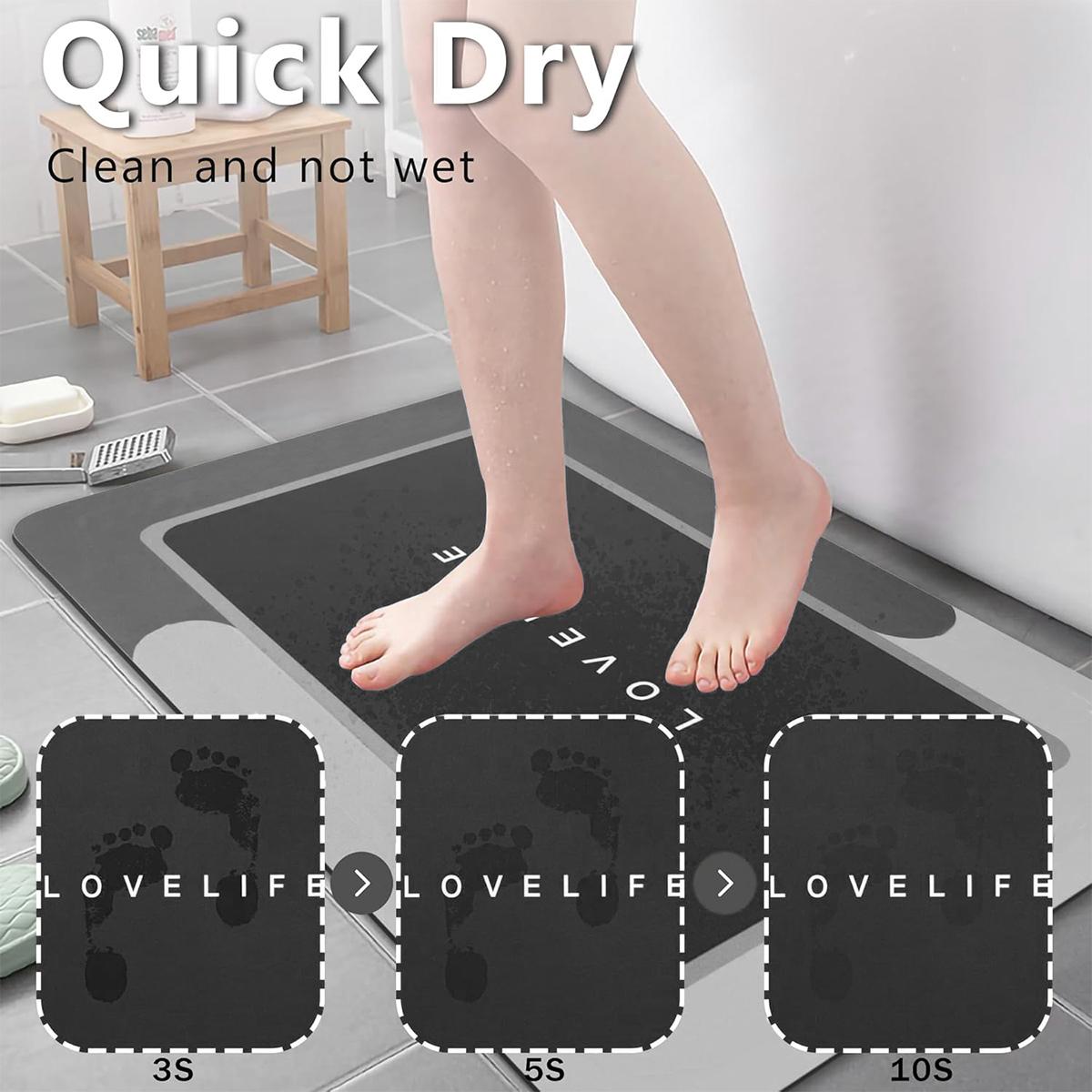 【FaddishDeal】Modernized Magic Mat Bathroom,Rubber Quick Dry Bath Mat,Absorbent Mat Non-Slip Bathroom Rug Set Backed for Bathroom Kitchen Shower Sink.