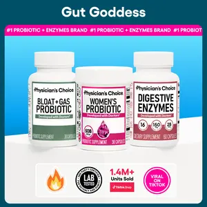 Physician's Choice Gut Goddess Bundle: Targeted Gut Health Support for Women with Women’s Probiotic + Digestive Enzymes + Bloat & Gas Probiotic