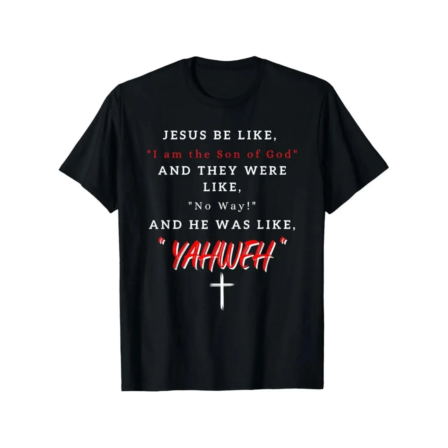 Humorous Christian Bible Verse TShirt Featuring Yahweh and Jesus Design with Bold Red Hebrew Letters and John 858 Scripture Lightweigh Short Sleeve Round Neck Casual Church Attire Suitable for Men and Women AllSeason Vintage Style Crew Neck Regular Fit