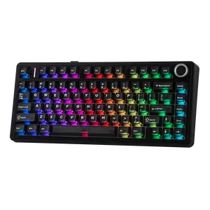 EPOMAKER AULA F75 Ultra Wireless Mechanical Keyboard, 10000mAh, VIA Programmable, Knob, Hot-Swap, Creamy Switch & Gasket, RGB Light, BT/2.4GHz/Type-C, Gaming Keyboard for PC & Mac