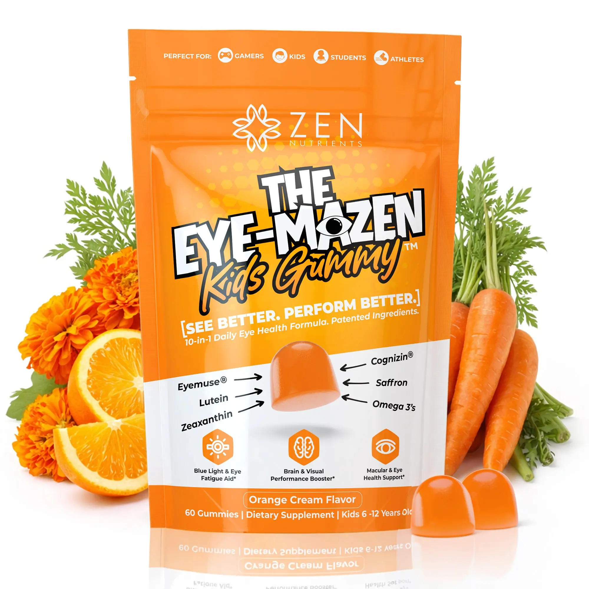 Zen Nutrients Eye-Mazen Gummy (Kids) – Postbiotic Eye Wellness Gummies with Eyemuse