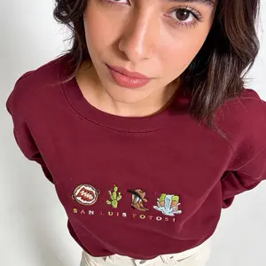 Mexico State Embroidered Soft Sweater with Vibrant Embroidery