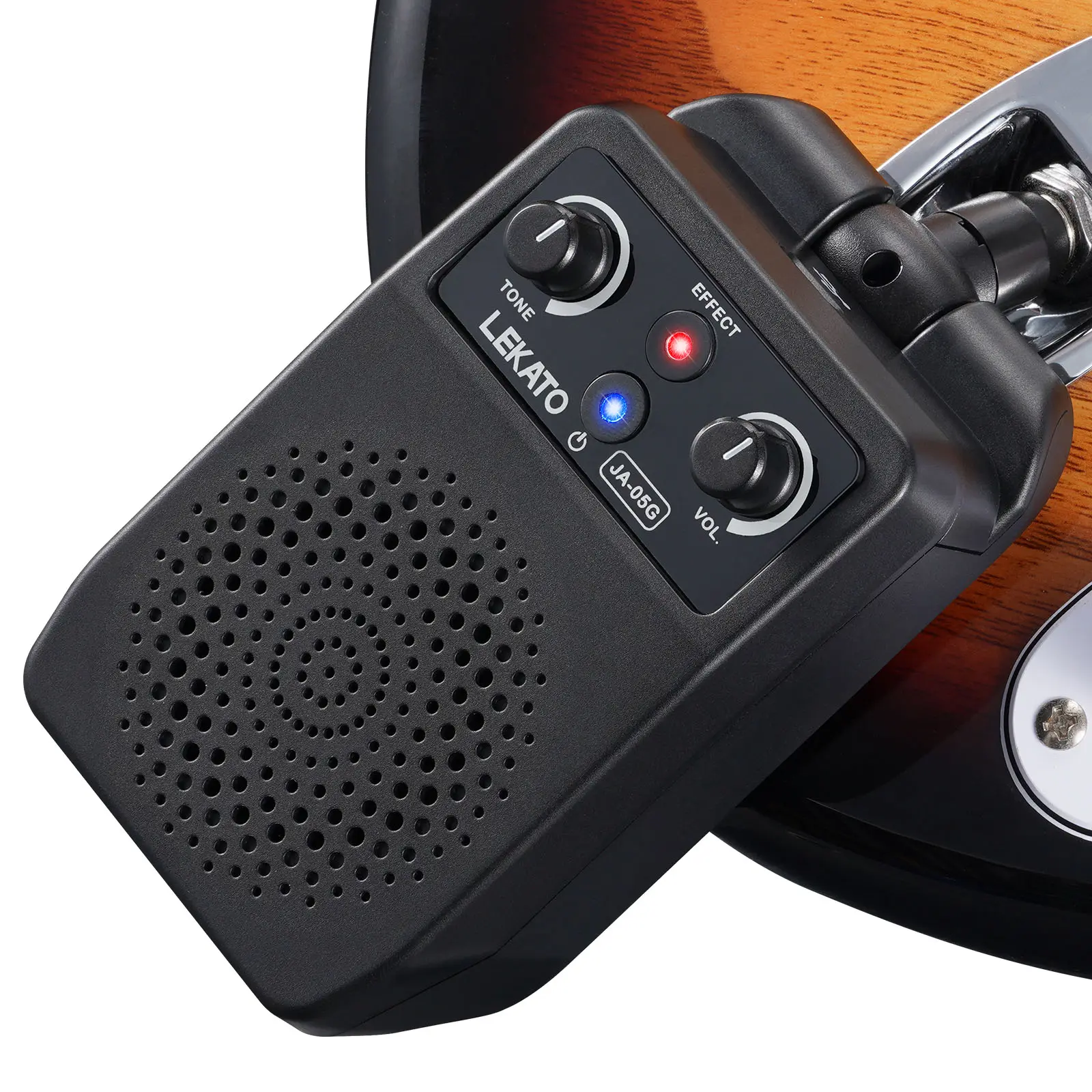 LEKATO Mini Electric Guitar Amp 5W, Portable Guitar Amp Bluetooth with Built-in 4 Effects, Clean Distortion Overdrive Reverb, Rechargeable Small Amplifier for Practice
