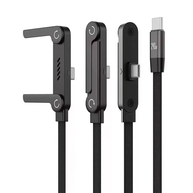 2-in-1 Smartphone Charger Cable with Built-in Stand & Super Fast Charging (1.5m), USB Type-C Plug Cellphone Charger for iPhone, Samsung, Ideal for Gaming Users, Travel Mobile Accessory