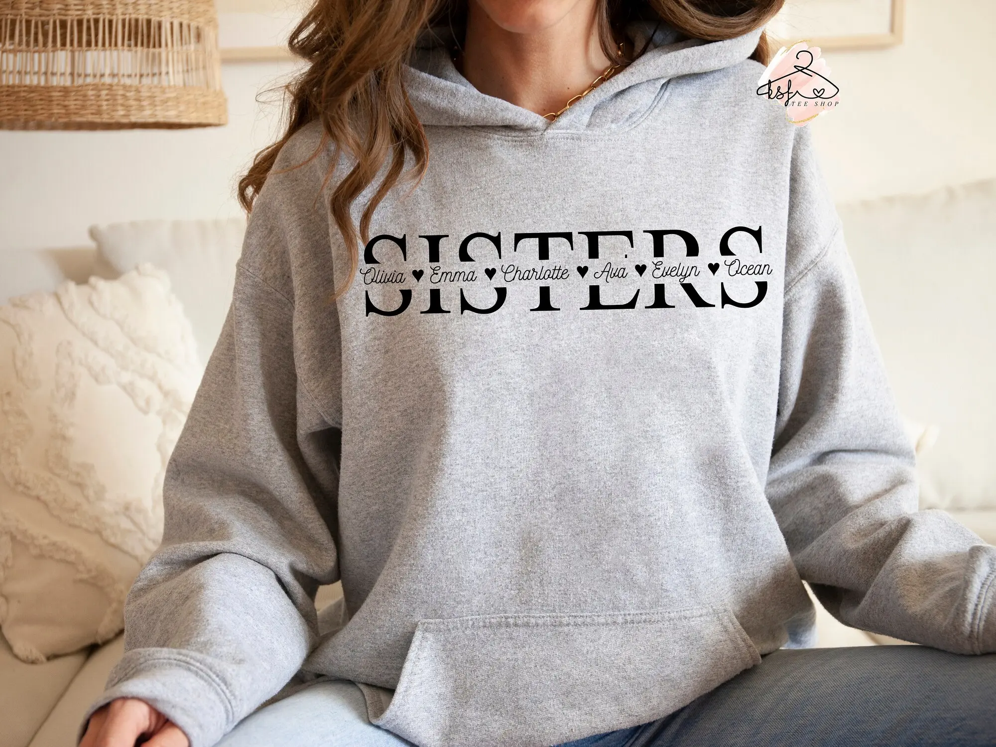 Custom Sisters Sweatshirt, Sister Sweatshirt, Sister Hoodie, Gift for Sisters, Personalized Gift Cotton Fabric