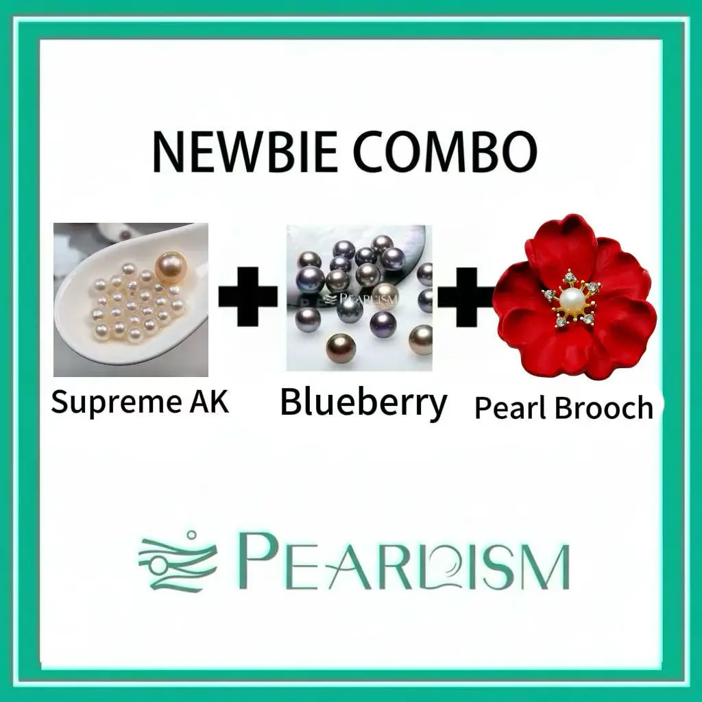 【Adee】Brooch+ Newbie Combos pearl + [Open in live as gift] -- Combo A: 10 Akira Pearls & 1 Edison | Combo B: 20 Seedless Pearls & 1 Edison - Accessories optional