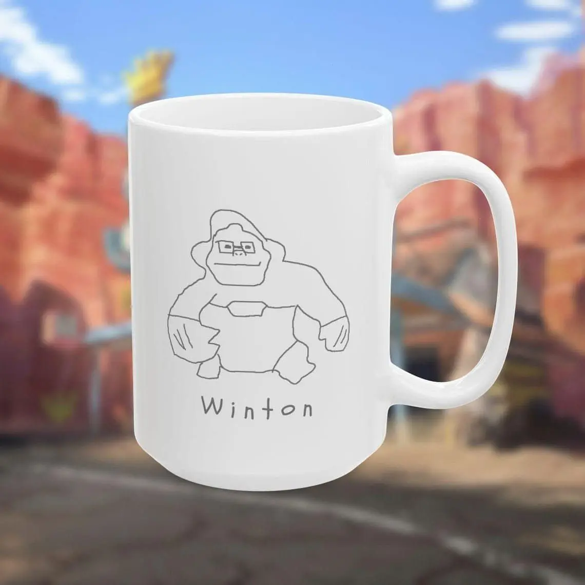 [Sale off up to 50%] Overwatch Winton mug, overwatch handemade winston design gift, 11oz & 15oz ceramic mug