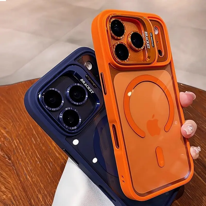 MagSafe Magnetic Smartphone Case for iPhone 11-18 Pro Max, 360-Degree Protector, Acrylic Snapon Shell, Built-in Metal Ring Stand, Military-Grade Shockproof Cover, Camera Lens Guard, Handheld Devices Accessory Gift for Moms