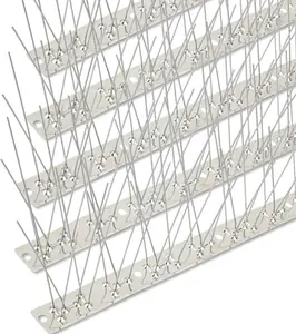 Bird Spikes Stainless Steel 60ft Coverage 56 Pack for Pigeons Small Birds Outdoor Use Bird Prevention Strips for Fence Crows Woodpeckers with 304 Stainless Steel Pins and Base Not Rusty Easy Installation Weatherproof