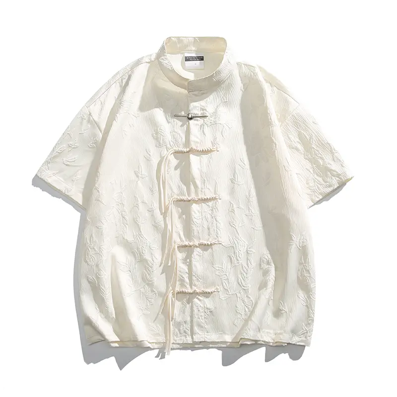 New Summer Collection: New Chinese–style shirts; short-sleeve shirts; men’s lightweight summer casual Tang suit shirt jacket; ethnic Han‑inspired men’s shirts for outerwear #SummerWins