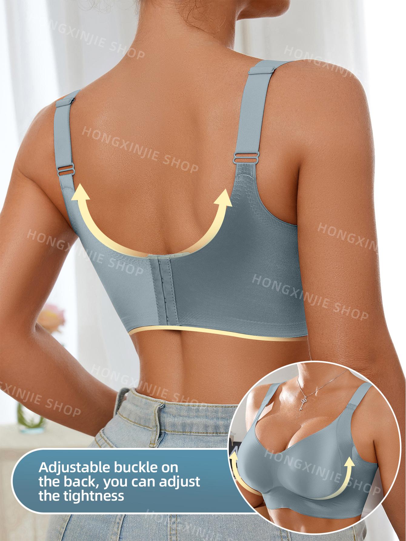 3pcs Women's Solid breasted Adjustable Wireless Bra, Womenswear Lingerie for All Seasons Valentine's Day, girl bra,Soft Comfortable Breathable Ribbed Push Up Seamless Bra, gift