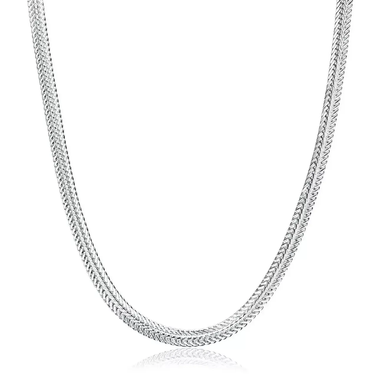 Herringbone Chain Necklace for Women Men ，925 Sterling Silver plated, 4MM Wide Flat Snake Chain, Thin Layered Snake Chain Jewelry for Gifts