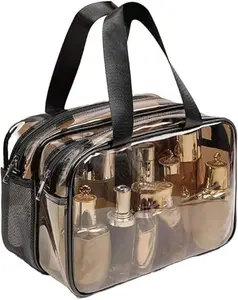 2026 New Clear Toiletry Bag for Women Men, Portable Large Travel Makeup Bag, Waterproof & Draining Transparent Cosmetic Bag, Carry On Airport Airline Compliant Bag Gift
