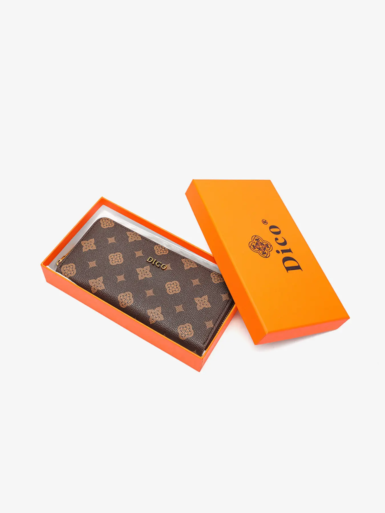 New women's Leather Wallet, single-zipper purses, unisex retro long styles with multiple card slots and document holders