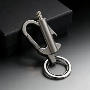 Multifunctional Permanent Match Keychain Lighter with Bottle Opener & Carabiner, Waterproof Reusable Emergency Fire Starter Tool, Portable No Kerosene Outdoor Survival Gear for Camping Hiking Travel Power Outage