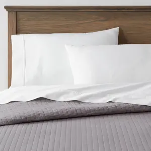 King Washed Cotton Sateen Quilt Dark Gray - Threshold